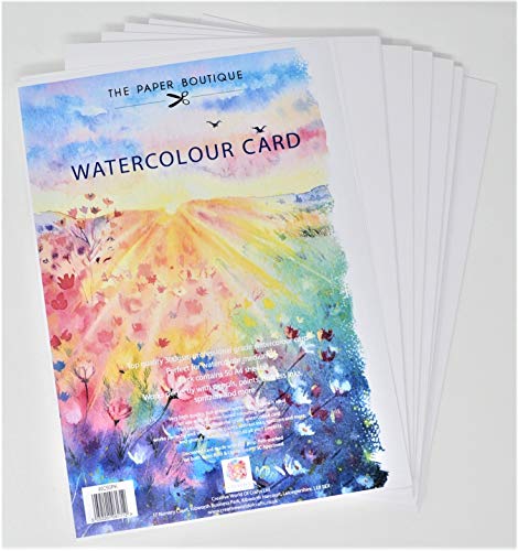 The Paper Boutique WC50PK Watercolour Card 50 Pack, Canvas, Packung mit 50 Blatt, A4, stück von The Paper Boutique