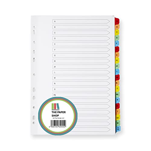The Paper Shop A4 rennblätter A-Z (1) - A-Z-Tabs - Kunststoff - A4 von The Paper Shop