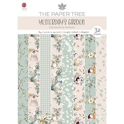 The Paper Tree PTC1141 Yesterdays Garden – Backing Papers, verschiedene farben, A4 von The Paper Tree