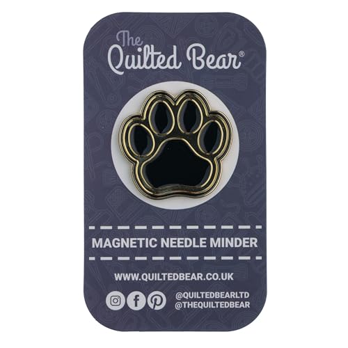 The Quilted Bear Needle Minders - Magnetischer Emaille-Nadelhalter für Nähnadeln, Nähnadeln, Sticknadeln, Kreuzstichnadeln - Hundepfote von The Quilted Bear