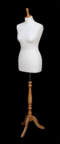 DELUXE Taille 14/16 The Shopfitting Shop Mannequin/buste de couture Mannequin femme, blanc Jersey en bois effet hêtre trépied von The Shopfitting Shop