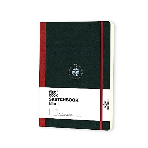 Flexbook Notizbuch/Skizzenbuch A5 patentierte flexible Bindung, schwarz, blank mit rotem Gummi 15,5x21,5cm Flexbook Notizbuch/Skizzenbuch A5 patentierte flexible Bindung, schwarz, blank mit rotem Gummi 15,5x21,5cm von Flexbook