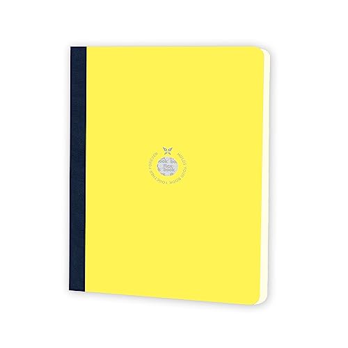 Flexbook Notizbuch Kladde patentierte flexible Bindung, gelb mit schwarzer Heftleiste 17x24cm von The Writing Fields