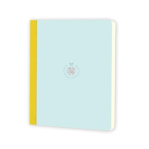 Flexbook Notizbuch Kladde patentierte flexible Bindung, hellblau mit gelber Heftleiste 17x24cm von The Writing Fields