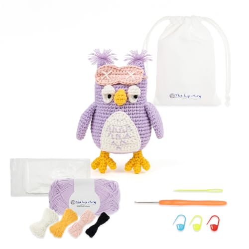 The loop story Häkelset Tiere Eule Crochet kit mit Video-Kurs (Schritt für Schritt auf Englisch) – Häkelset für Anfänger & fortgeschrittene Erwachsene – mit Garn, Häkelnadel & Zubehör von The loop story