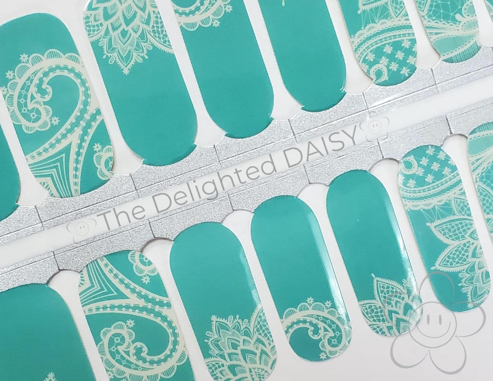 Paisley in Türkis Nail Wraps, Nagelstreifen, Nagelaufkleber, Art von TheDelightedDaisy