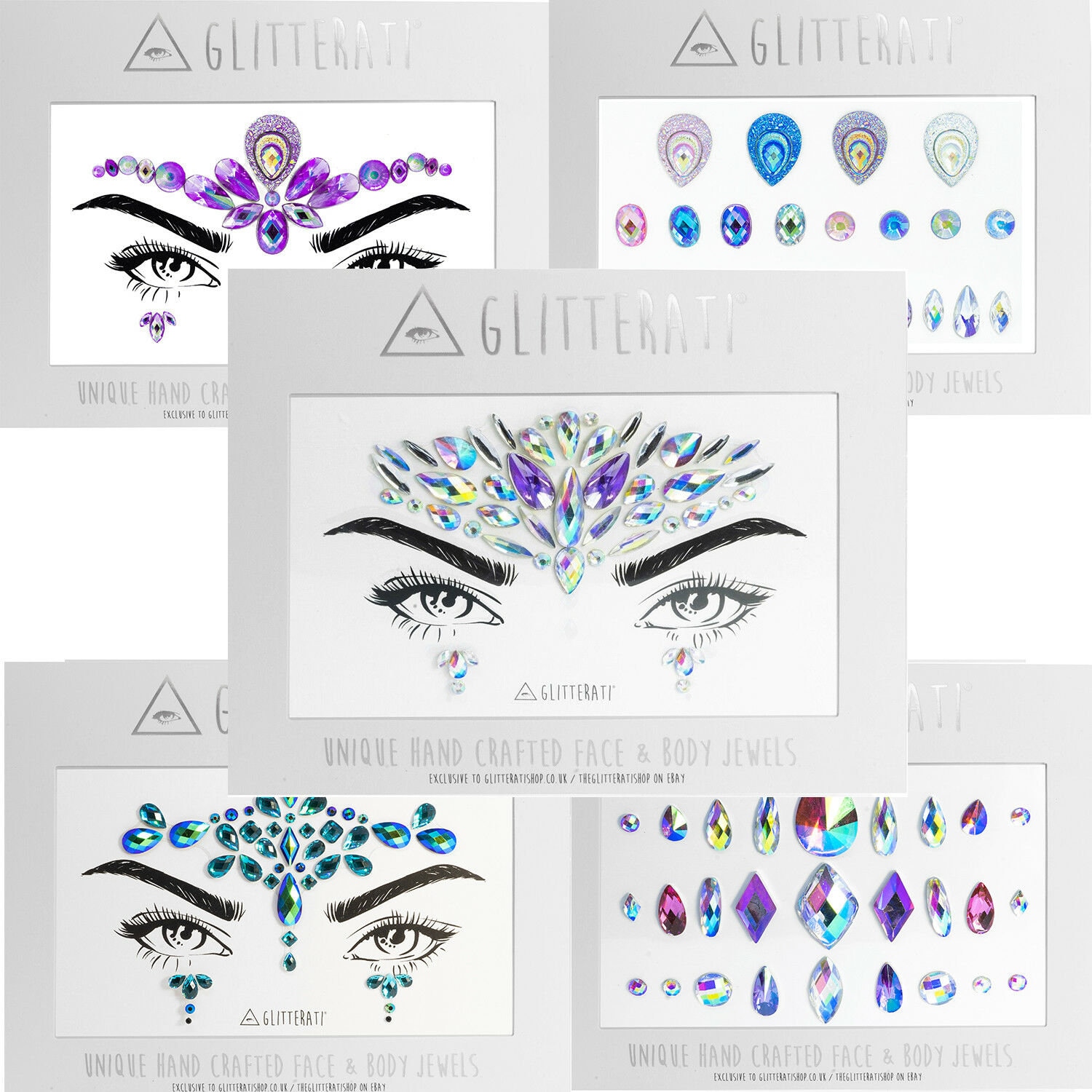 Festival Face Gems Klebestick On Jewels Sticker Rave Party Body von TheGlitteratiShop