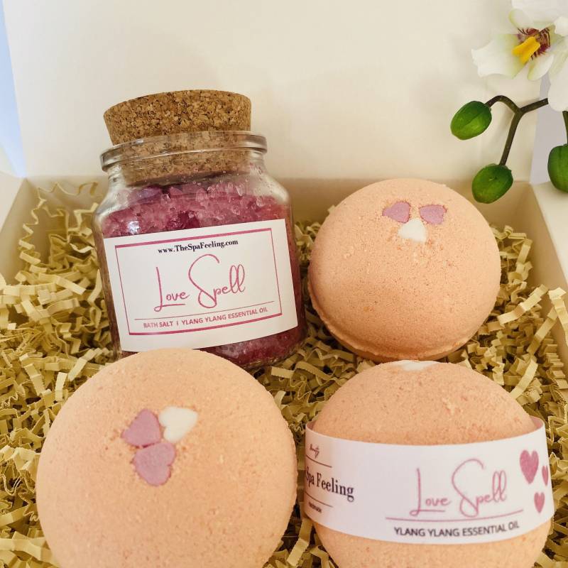 Badekugel & Badesalz Set, Geschenk Frau, Mutter, Wellnessgeschenk, Freundin, Geburtstag, Mama Geschenk von TheSpaFeeling