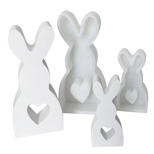 2 Stück 3D Osterhase Kerzenformen Kaninchen Kerze Silikonform Ostern Kaninchen Silikonformen Gießformen Osterhase Silikon Form 3D Osterhase Kerzenformen Seifenform Hasenform für Ostern, Gips (A) von TheStriven