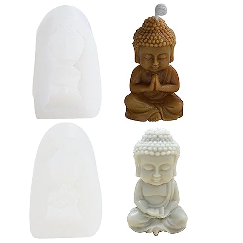 2 Stück Silikonform Kerze Kerzenformen TheStriven DIY Buddha Kerzenformen 3D Buddha Gießform DIY 3D Buddha Figuren Kerzen Gießen Form Für Seife Kerzen Machen Handwerk Ornamente von TheStriven