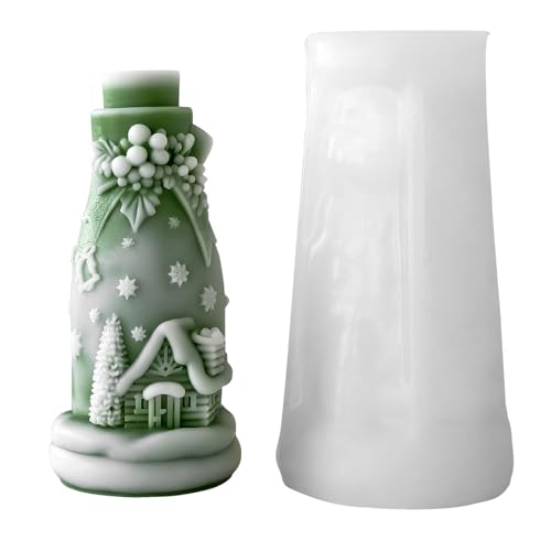 TheStriven Silikonformen Gießformen Weihnachten Weihnachts Flasche Kerze Form Weihnachtsdekoration Weihnachtsflasche Silikon Form mit Weihnachtsbaum Reliefdesign (C) von TheStriven