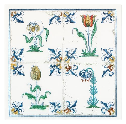 Thea Gouverneur - Kreuzstich-Set - Antike Flieen. Blumen - Leinen - 36 Count - Für Erwachsene - 485 von Thea GOUVERNEUR SINCE 1959