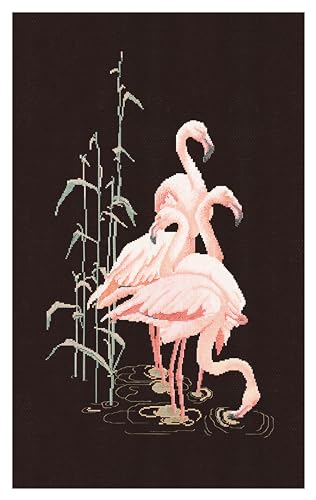 Thea Gouverneur - Kreuzstich-Set - Flamingo - Aida Schwarz - 18 Count - Für Erwachsene - 1070.05 von Thea GOUVERNEUR SINCE 1959