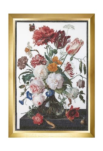 Thea Gouverneur - Kreuzstich-Set - Stillleben mit Blumen in einer Glasvase - Leinen - 36 Count - Für Erwachsene - 785 von Thea GOUVERNEUR SINCE 1959