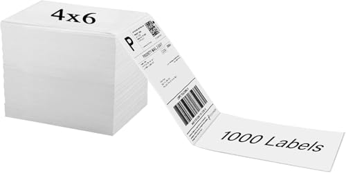 10 x 15 cm Versandetiketten Fanfold Etiketten kompatibel mit Rollo, Zebra Thermodirekt-Thermodrucker, mit Perforationen (1000) von Theaque