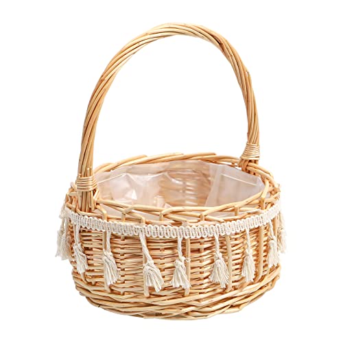 Blumenmädchenkörbe Rattan gewebter Korb mit Griffen Ostereier Süßigkeitenkorb Korb Hochzeit Braut Handkorb Blumenmädchen dekorativer Korb Weidenkorb Khaki Blumenmädchenkörbe Rattan gewebter Korb mit Griffen Ostereier Süßigkeitenkorb Korb Hochzeit Braut Handkorb Blumenmädchen dekorativer Korb Weidenkorb Khaki von Theaque