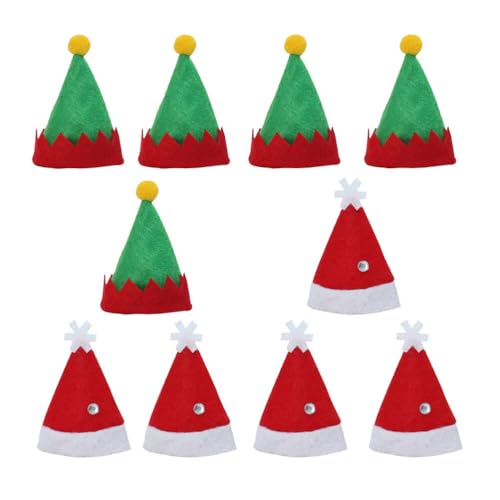 Theaque Mini Rote Weihnachtsmützen und Mini-Elfenmützen, 24 Stück Weihnachtsmütze zum Basteln, 3 cm, kleine Weihnachtsmannmützen für Weihnachten, Party, Tisch, Abendessen Dekorationen von Theaque