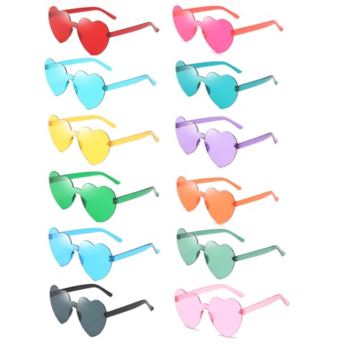 Theassli Herz Sonnenbrille 12 Stück, Party Brillen, Herzbrille, Hippie Brille, Party Sonnenbrille Lustige Herzchen Brillen spaßbrille für Fasching Foto Requisiten für Kinder und Erwachsene Theassli Herz Sonnenbrille 12 Stück, Party Brillen, Herzbrille, Hippie Brille, Party Sonnenbrille Lustige Herzchen Brillen spaßbrille für Fasching Foto Requisiten für Kinder und Erwachsene von Theassli