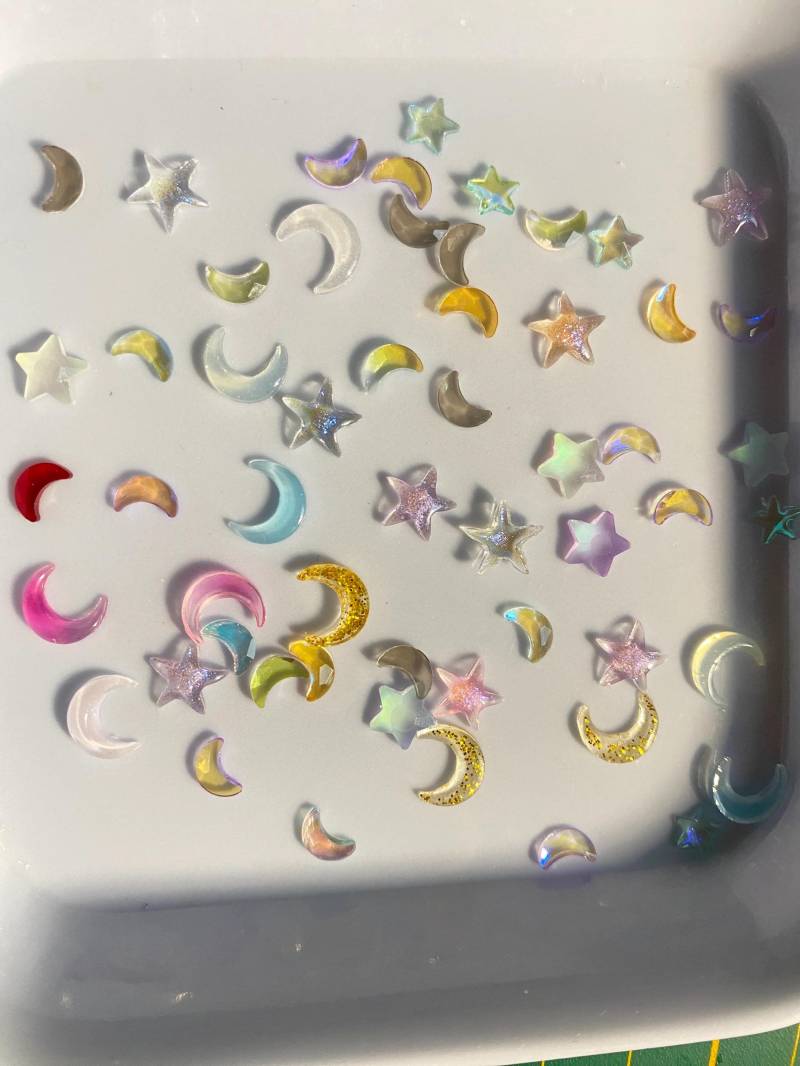 30/50/100/200/500 Stk 3D Nagel Dekorationen, Mond Und Stern Diy Basteln Mini Charms 30/50/100/200/500 Stk 3D Nagel Dekorationen, Mond Und Stern Diy Basteln Mini Charms von Thebestbox66