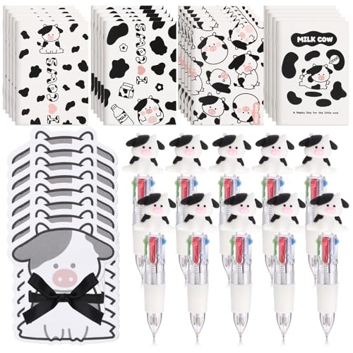 Thenshop 20 Sets Schulanfangs-Notizblöcke, Kuh-Notizblöcke, 4-in-1-Kugelschreiber, Haftnotizen und schwarzes Band, Geschenk für Schüler, Lehrer, Klasse, Büro, Kuh-Druckzubehör Thenshop 20 Sets Schulanfangs-Notizblöcke, Kuh-Notizblöcke, 4-in-1-Kugelschreiber, Haftnotizen und schwarzes Band, Geschenk für Schüler, Lehrer, Klasse, Büro, Kuh-Druckzubehör von Thenshop