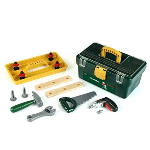 Theo Klein 8305 Bosch Werkzeugbox I Mit batteriebetriebenem Akkuschrauber Ixolino und zahlreichem Zubehör wie Hammer, Säge, Rollgabelschlüssel I Maße: 32 cm x 20,5 cm x 15 cm Theo Klein 8305 Bosch Werkzeugbox I Mit batteriebetriebenem Akkuschrauber Ixolino und zahlreichem Zubehör wie Hammer, Säge, Rollgabelschlüssel I Maße: 32 cm x 20,5 cm x 15 cm von Theo Klein