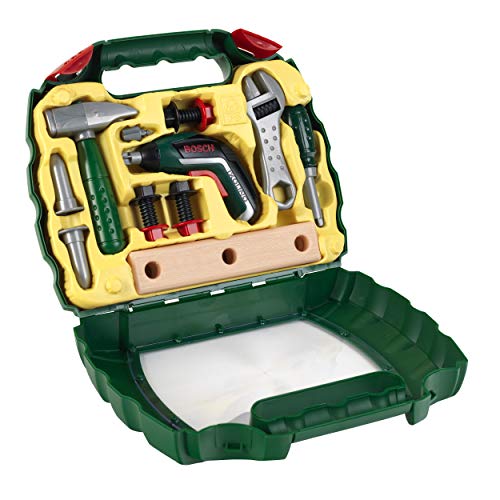 Theo Klein 8394 Bosch Ixolino Koffer | Mit Hammer, Schraubenschlüssel und vielem mehr | Batteriebetriebener Akkuschrauber Ixolino | Maße: 26,6 cm x 32 cm x 8,8 cm | Spielzeug für Kinder ab 3 Jahren Theo Klein 8394 Bosch Ixolino Koffer | Mit Hammer, Schraubenschlüssel und vielem mehr | Batteriebetriebener Akkuschrauber Ixolino | Maße: 26,6 cm x 32 cm x 8,8 cm | Spielzeug für Kinder ab 3 Jahren von Theo Klein