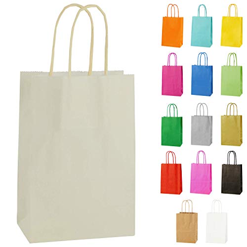 10 Extraklein Papiertüten für Partys und Geschenke mit Griffen - Elfenbeinfarben/Creme - 140x210x80mm 10 Extraklein Papiertüten für Partys und Geschenke mit Griffen - Elfenbeinfarben/Creme - 140x210x80mm von Thepaperbagstore