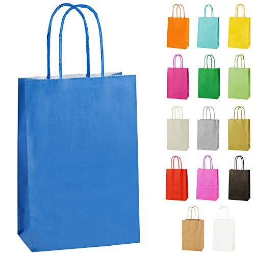 10 Extraklein Papiertüten für Partys und Geschenke mit Griffen - Blau - 140x210x80mm 10 Extraklein Papiertüten für Partys und Geschenke mit Griffen - Blau - 140x210x80mm von Thepaperbagstore