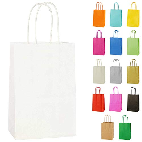 10 Extraklein Papiertüten für Partys und Geschenke mit Griffen - Weiß - 140x210x80mm 10 Extraklein Papiertüten für Partys und Geschenke mit Griffen - Weiß - 140x210x80mm von Thepaperbagstore