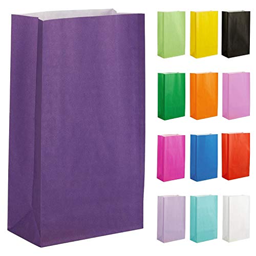 Thepaperbagstore 10 Papiertüten für Partys und Geschenke - Violett - 140x245x70mm von Thepaperbagstore