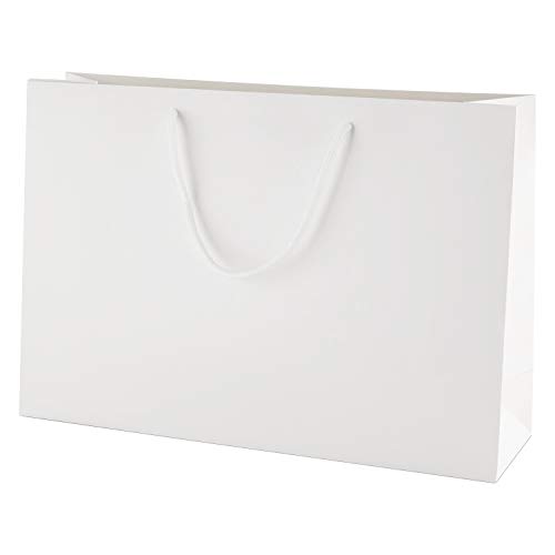 Thepaperbagstore 10 Weiße Mittelbreit Matt Luxus-Boutique-Papiertüten für Geschenke oder als Tragetaschen mit Seilgriffen - 350x100x240mm Thepaperbagstore 10 Weiße Mittelbreit Matt Luxus-Boutique-Papiertüten für Geschenke oder als Tragetaschen mit Seilgriffen - 350x100x240mm von Thepaperbagstore