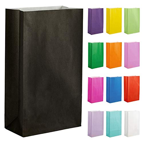 Thepaperbagstore 15 Papiertüten für Partys und Geschenke - Schwarz - 140x245x70mm von Thepaperbagstore