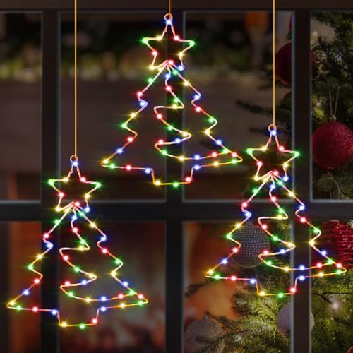 Therlan LED Fensterdeko Weihnachten Beleuchtet, 3 Stück LED Fensterbilder Weihnachtsbeleuchtung Mit Timer und Fernbedienung, 8 Lichtmodi Batterie Weihnachtsdeko Fenster Beleuchtet Bunt Therlan LED Fensterdeko Weihnachten Beleuchtet, 3 Stück LED Fensterbilder Weihnachtsbeleuchtung Mit Timer und Fernbedienung, 8 Lichtmodi Batterie Weihnachtsdeko Fenster Beleuchtet Bunt von Therlan
