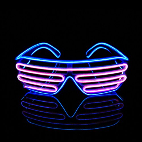 Therlan LED Brille Party, Neon Leuchtbrille, PartyBrille Leuchten, LED SonnenBrille, LED Flashing Kostüme Atzenbrille Led Brille für Rave EDM Party (Blau - Rosa) Therlan LED Brille Party, Neon Leuchtbrille, PartyBrille Leuchten, LED SonnenBrille, LED Flashing Kostüme Atzenbrille Led Brille für Rave EDM Party (Blau - Rosa) von Therlan