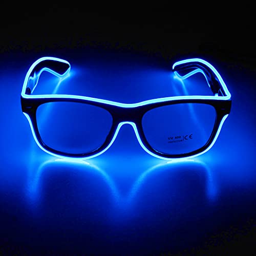Therlan Led Brille, Neon Leuchtbrille, Leuchten PartyBrille, LED Party Sonnenbrille, Led Glow Flashing Kostüme, LED Brille für Rave EDM Halloween Party (Blau) Therlan Led Brille, Neon Leuchtbrille, Leuchten PartyBrille, LED Party Sonnenbrille, Led Glow Flashing Kostüme, LED Brille für Rave EDM Halloween Party (Blau) von Therlan