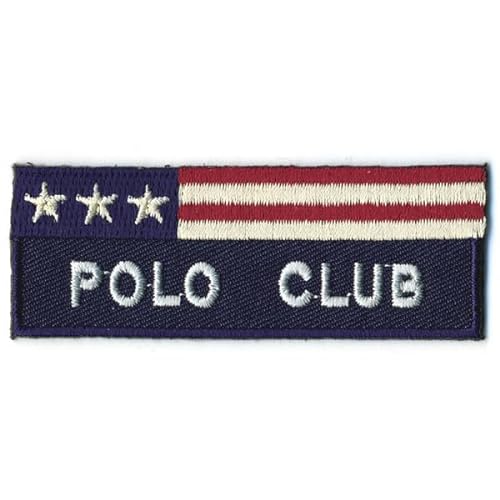 Aufnäher zum Aufbügeln, Marineblau, Motiv: Polo Club von Thermo Badge La Mode