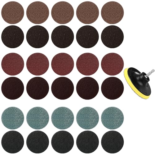 Therwen 30 Packungen 11,4 cm Oberflächenbehandlungsscheiben zum Schleifen mit Schale, grobe Körnung, Aluminiumoxid, Hakenschlaufe, Oberflächenbehandlungsscheiben für Metallvorbereitung, Schleifen Therwen 30 Packungen 11,4 cm Oberflächenbehandlungsscheiben zum Schleifen mit Schale, grobe Körnung, Aluminiumoxid, Hakenschlaufe, Oberflächenbehandlungsscheiben für Metallvorbereitung, Schleifen von Therwen