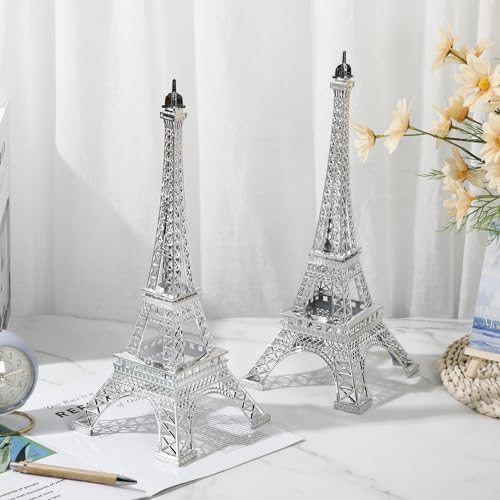 Therwen Eiffelturm-Figur, Metall, Paris, Eiffelturm, Nachbildung, Ständer, Halter für Party-Dekoration, Kuchendekoration, Schlafzimmer, Zimmer, Zuhause, Valentinstag, Geschenk, 25,4 cm, Silberfarben, Therwen Eiffelturm-Figur, Metall, Paris, Eiffelturm, Nachbildung, Ständer, Halter für Party-Dekoration, Kuchendekoration, Schlafzimmer, Zimmer, Zuhause, Valentinstag, Geschenk, 25,4 cm, Silberfarben, von Therwen