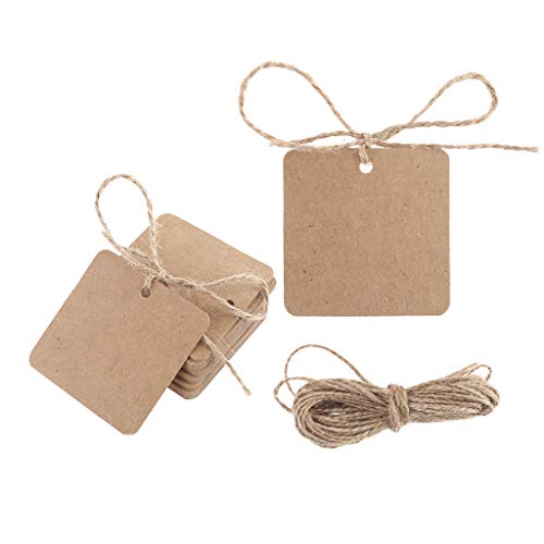 100 Stück quadratische Geschenkanhänger aus Kraftpapier, Hochzeitsetiketten, Kraftpapier, Geschenkanhänger 100 Stück quadratische Geschenkanhänger aus Kraftpapier, Hochzeitsetiketten, Kraftpapier, Geschenkanhänger von Thewasc