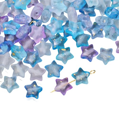 Acryl-Sternperle mit Farbverlauf, goldfarben, Bastelkomponenten für künstlerische Projekte, Schmuckzubehör, Acryl-Farbverlauf, Goldstern-Perle für Schmuck von Thewasc