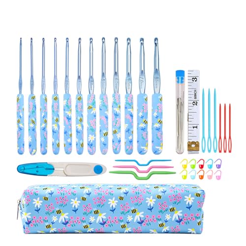 Häkelnadeln mit ergonomischem Griff, zum Stricken, Weben, Basteln, Anfänger, Häkelnadel-Set, 2,0 mm - 6,0 mm oder 2,0 mm - 8,0 mm, für Garne, Handwerk, 9/12 Stück Häkelnadeln mit ergonomischem Griff, zum Stricken, Weben, Basteln, Anfänger, Häkelnadel-Set, 2,0 mm - 6,0 mm oder 2,0 mm - 8,0 mm, für Garne, Handwerk, 9/12 Stück von Thewasc