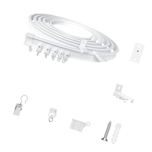 Mehrzweck-Vorhangschienen mit Rollen und Metall-Clip-Set für einzigartige Layouts, geräuschlose Bedienung, 5 m Mehrzweck-Vorhangschienen mit Rollen und Metall-Clip-Set für einzigartige Layouts, geräuschlose Bedienung, 5 m von Thewasc