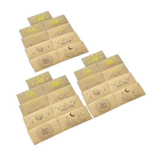 Ramadan-Geldumschläge für Muslime, Events und Versammlungen, Eid-Festivals, Geschenke, Kartenhalter, Taschen, Partyzubehör, 9 Stück/18 Stück/27 Stück von Thewasc