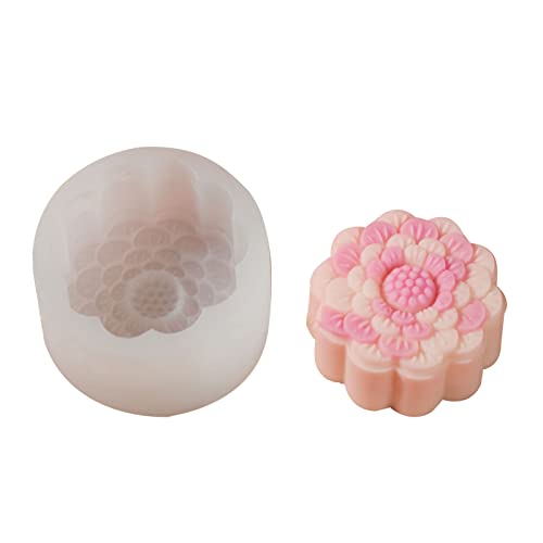 Runde Blumen-Silikonform für Silikon-Seifenform, Kuchenherstellung, Käse, Schokolade, Seife, Werkzeugformen für Harz, Kerzen, Formen, Backharz, Gießharz, Lebensmittelqualität von Thewasc