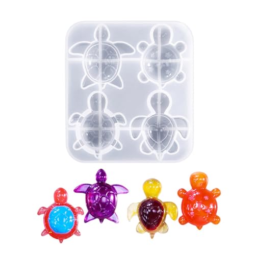 Silikonform in Schildkrötenform mit 4 Mulden, für Kunstharz, Schmuck, Anhänger, Kunstprojekte, flexibel, wiederverwendbar, leicht zu lösen, Schildkröten-Silikonform für Autozubehör Silikonform in Schildkrötenform mit 4 Mulden, für Kunstharz, Schmuck, Anhänger, Kunstprojekte, flexibel, wiederverwendbar, leicht zu lösen, Schildkröten-Silikonform für Autozubehör von Thewasc