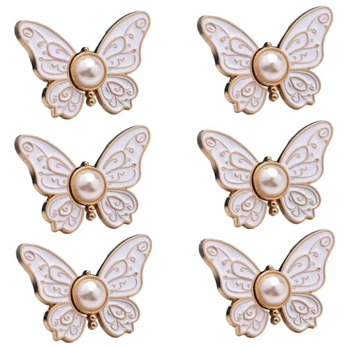 Thewasc 1/6 Stück Schmetterling Jeans Taille Schnalle Knopf Pins Nicht Nähen erforderlich Jeans Knopf Pin Hosen Taillenspanner von Thewasc