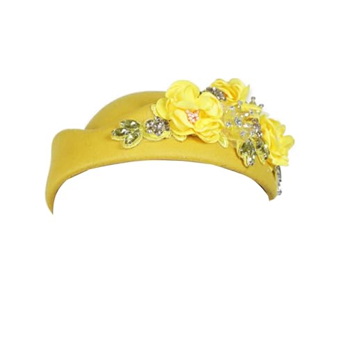 Thewasc 1. Britisch inspirierter bestickter Hut, verstellbar, Unisex-Design, Schmuckstein-Details, leicht, 11 Farben, bestickt für Damen von Thewasc