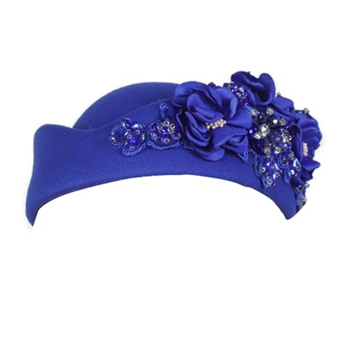 Thewasc 1. Britisch inspirierter bestickter Hut, verstellbar, Unisex-Design, Schmuckstein-Details, leicht, 11 Farben, bestickt für Damen von Thewasc