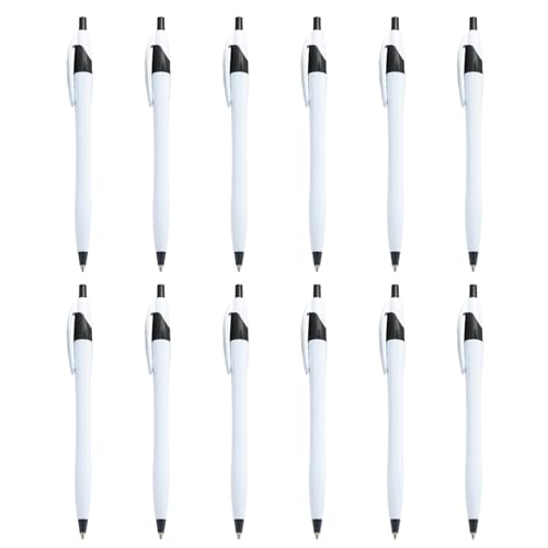 Thewasc 12 Stück Kugelschreiber Büro Signing Pen Retractable Kugelschreiber Nachfüllbar Schreiben Smoohtly Business Pen von Thewasc