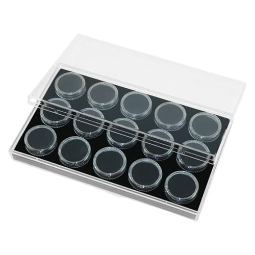 Thewasc 15 x Schmuckstein-Display-Box, klein, rund, Acrylbehälter für lose Diamanten und farbige Edelsteine mit Schwammboden Thewasc 15 x Schmuckstein-Display-Box, klein, rund, Acrylbehälter für lose Diamanten und farbige Edelsteine mit Schwammboden von Thewasc